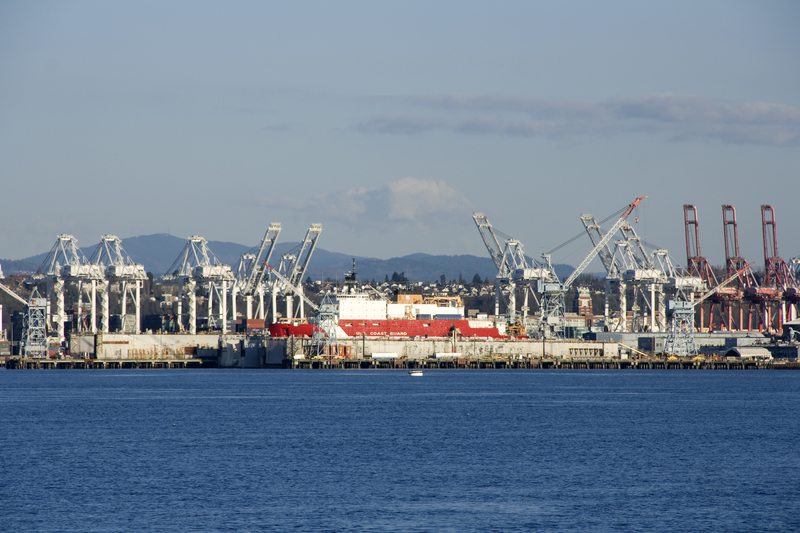 The Port of Seattle on a clear Spring day